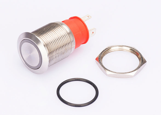 Botón de acero inoxidable de gran intensidad Ip67 encendido del interruptor luz llevada roja de 10 amperios