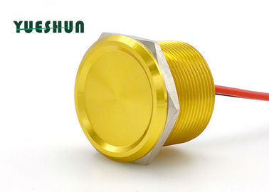 NINGÚN color de cuerpo amarillo de aluminio piezoeléctrico del interruptor 25m m del tacto de la lámpara 24VAC 100mA