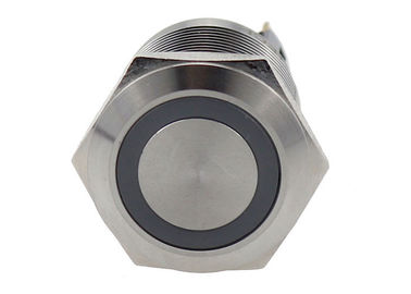 CA momentánea del interruptor de botón del metal anti del vándalo 22m m Ring Symbol LED 5A 250V