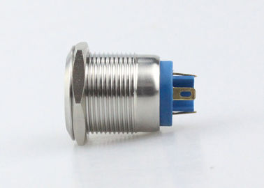 Interruptor de botón del soporte del panel del reset LED del uno mismo 19m m Pin Terminal Silver Alloy 1NO