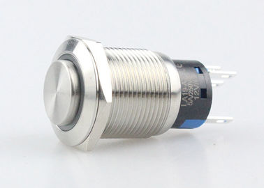 12V cabeza redonda momentánea del interruptor del botón del metal del anillo LED alta IP67