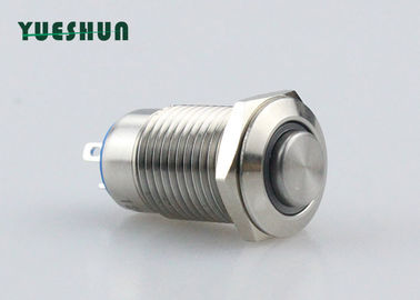 Interruptor de botón de acero inoxidable color plata que traba el CE RoHS Certicated de la operación