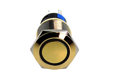 El interruptor de botón de cobre amarillo plateado oro iluminó la cabeza redonda plana fácil monta