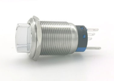 Interruptor de botón anti color plata del vándalo, interruptor rotatorio iluminado metal