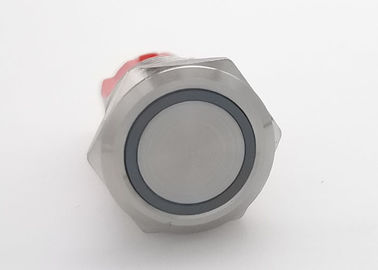 el símbolo de gran intensidad Chrome del anillo LED de los interruptores de botón 10A de 16m m 1NO plateó latón