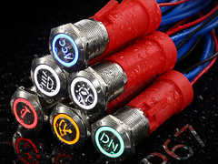 material 1NO de 19m m 20A Marine Push Button Switch 12v 24v 316L