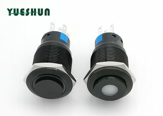 calidad  19mm Aluminum Push Button Switch High Round Head Blue White LED Lighted Fábrica