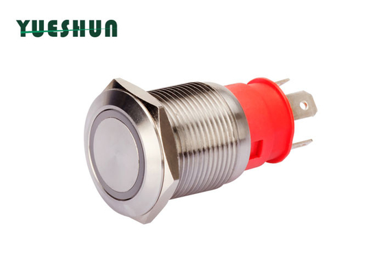 Botón de acero inoxidable de gran intensidad Ip67 encendido del interruptor luz llevada roja de 10 amperios