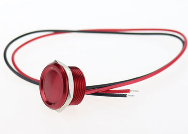 Ningún tacto piezoeléctrico Switch, cuerpo de aluminio Shell rojo de la lámpara del interruptor de botón de 19m m