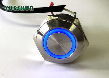 El interruptor de botón de acero inoxidable LED iluminó, interruptor de botón del metal de 1NO LED