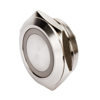 el interruptor de botón micro inoxidable de 25m m iluminó momentáneo con Ring Led