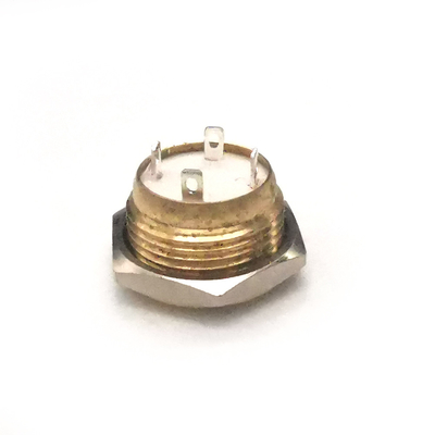 El uno mismo de cobre amarillo de Ring Led Illuminated Waterproof Micro 22m m del interruptor de botón reajustó